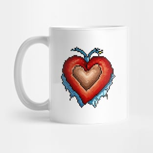 A red heart that was encircled by ice around it Mug